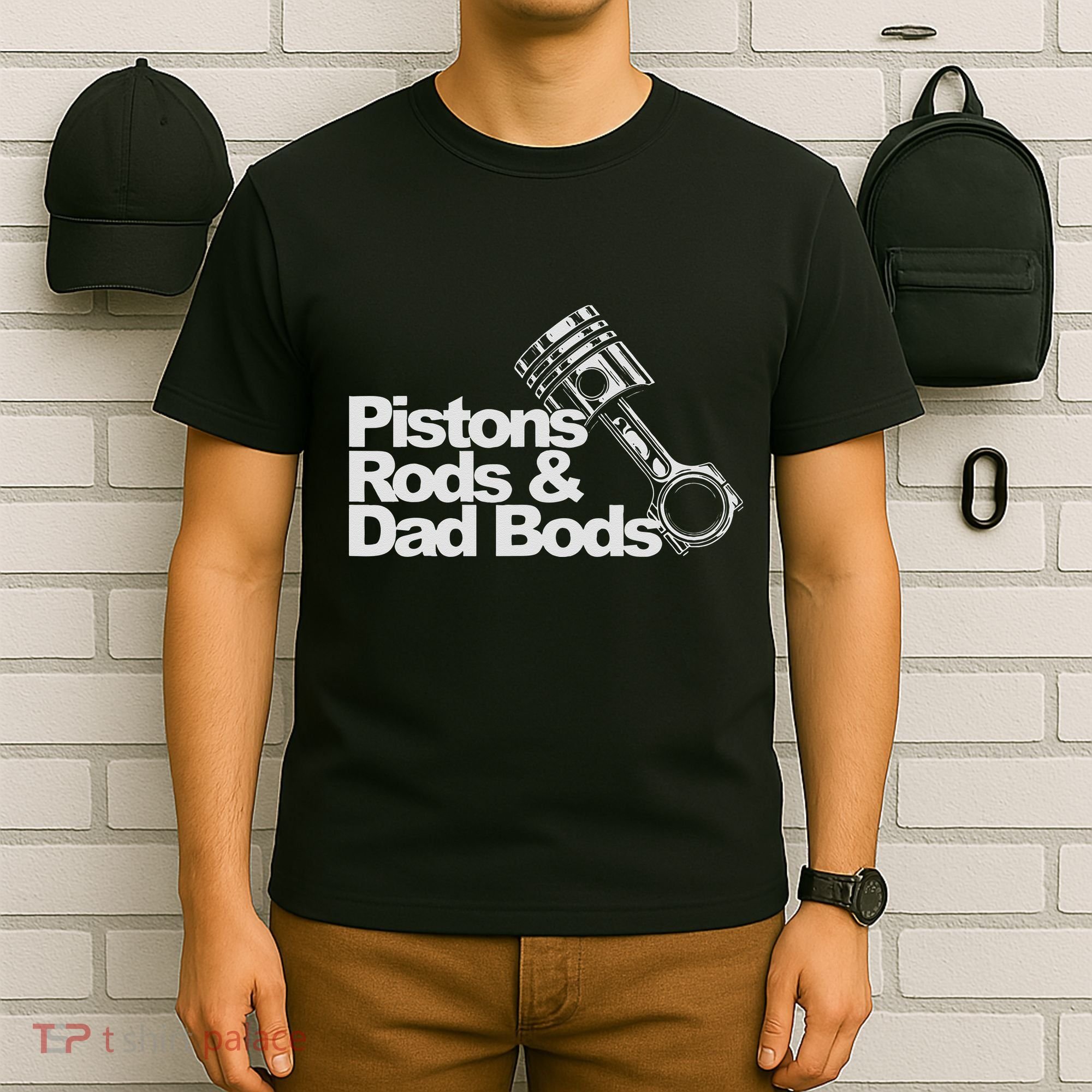 Pistons Rods And Dad Bods Engineer Classic Car T-Shirt