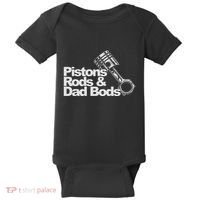 Pistons Rods And Dad Bods Engineer Classic Car Baby Bodysuit thumb 0