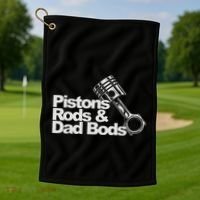Pistons Rods And Dad Bods Engineer Classic Car Golf Towel thumb 1