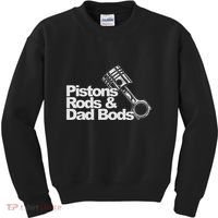 Pistons Rods And Dad Bods Engineer Classic Car Kids Sweatshirt thumb 0
