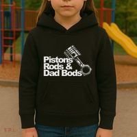 Pistons Rods And Dad Bods Engineer Classic Car Kids Hoodie thumb 3