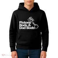 Pistons Rods And Dad Bods Engineer Classic Car Kids Hoodie thumb 4
