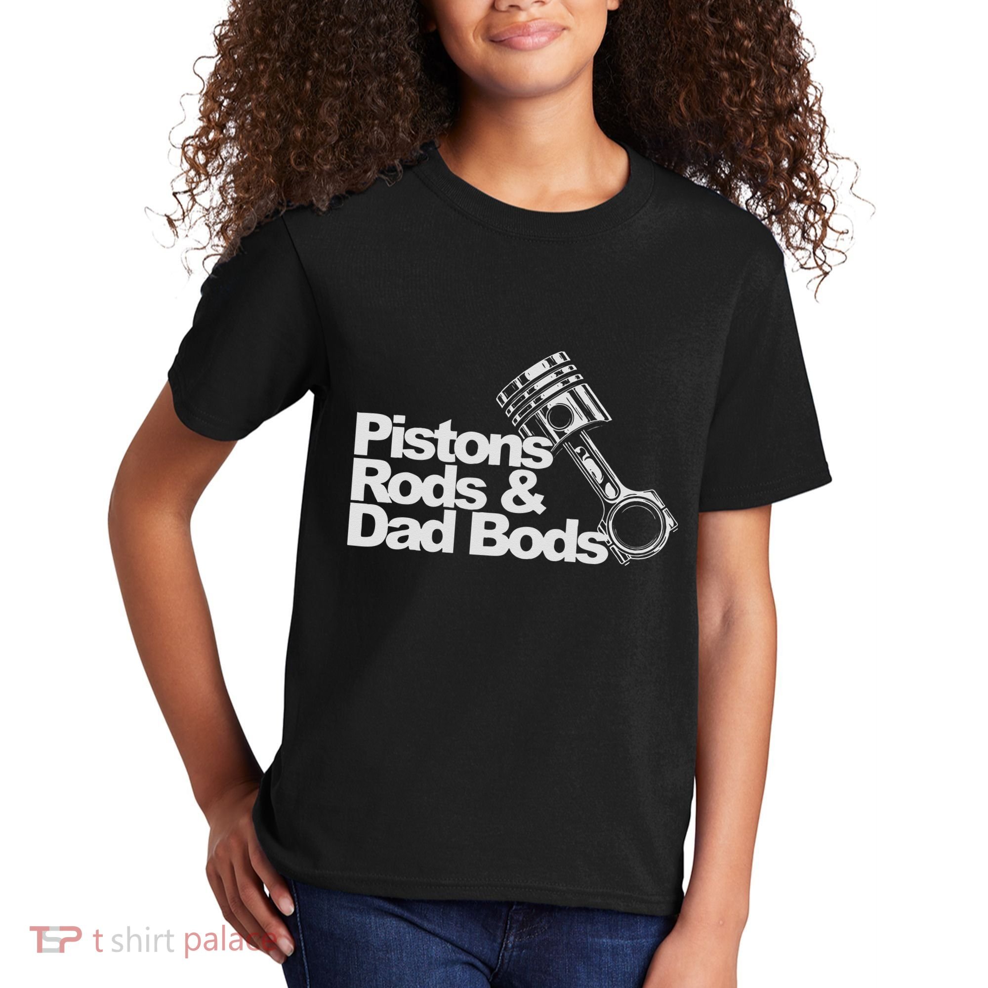 Pistons Rods And Dad Bods Engineer Classic Car Kids T-Shirt