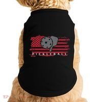 Pickleball Red American Flag Pickle Ball Doggie Tank thumb 0