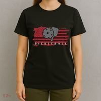 Pickleball Red American Flag Pickle Ball T-Shirt thumb 4