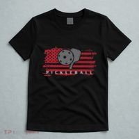 Pickleball Red American Flag Pickle Ball T-Shirt thumb 5