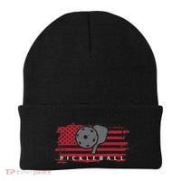 Pickleball Red American Flag Pickle Ball Beanie thumb 0