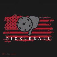 Pickleball Red American Flag Pickle Ball Women's Hoodie thumb 2