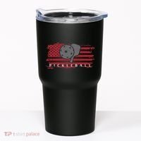 Pickleball Red American Flag Pickle Ball Tumbler thumb 0