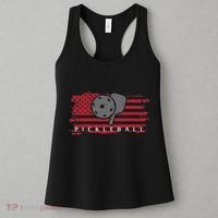 Pickleball Red American Flag Pickle Ball Women's Tank Top thumb 3