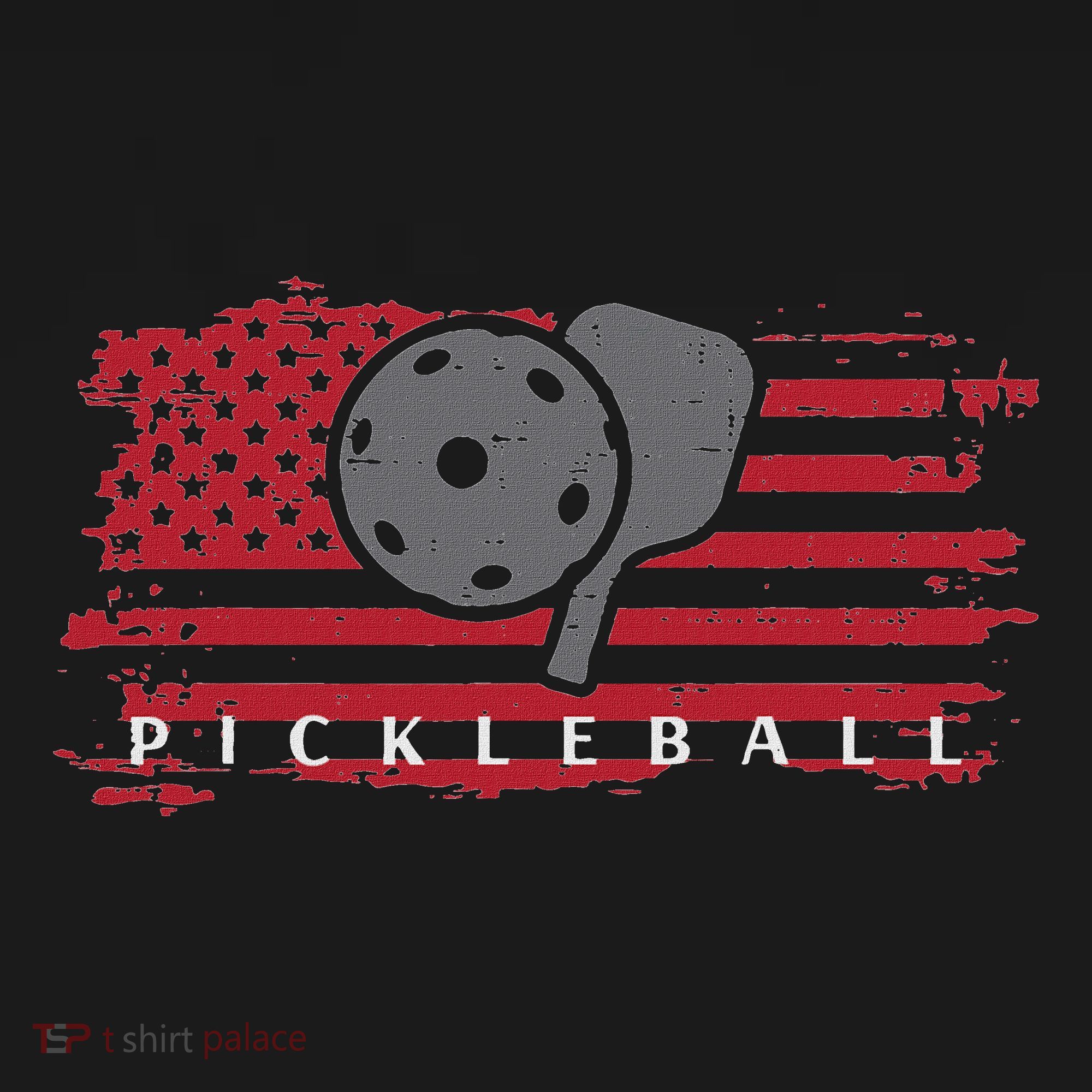 Pickleball Red American Flag Pickle Ball Women's Tank Top