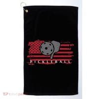 Pickleball Red American Flag Pickle Ball Golf Towel thumb 0