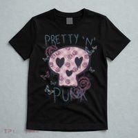 Punk Rock And Roll Music Pretty N Punk Skull Women Girl T-Shirt thumb 5