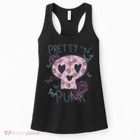 Punk Rock And Roll Music Pretty N Punk Skull Women Girl Women's Tank Top thumb 0