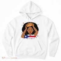Puerto Rican Afro Hair Latina Melanin Pride Crown Hoodie thumb 0