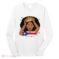 Puerto Rican Afro Hair Latina Melanin Pride Crown Long Sleeve Shirt thumb 0
