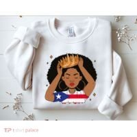 Puerto Rican Afro Hair Latina Melanin Pride Crown Sweatshirt thumb 2