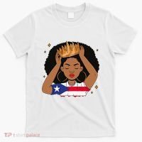 Puerto Rican Afro Hair Latina Melanin Pride Crown T-Shirt thumb 0