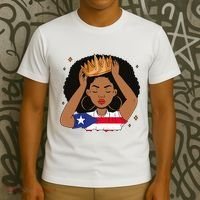 Puerto Rican Afro Hair Latina Melanin Pride Crown T-Shirt thumb 3