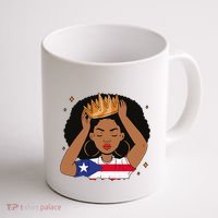 Puerto Rican Afro Hair Latina Melanin Pride Crown Coffee Mug thumb 1