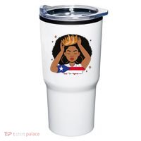 Puerto Rican Afro Hair Latina Melanin Pride Crown Tumbler thumb 0