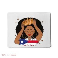 Puerto Rican Afro Hair Latina Melanin Pride Crown Mousepad thumb 0