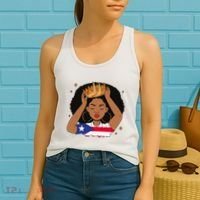Puerto Rican Afro Hair Latina Melanin Pride Crown Women's Tank Top thumb 2