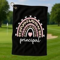 Principal Rainbow Appreciation School Principal Gift Golf Towel thumb 1