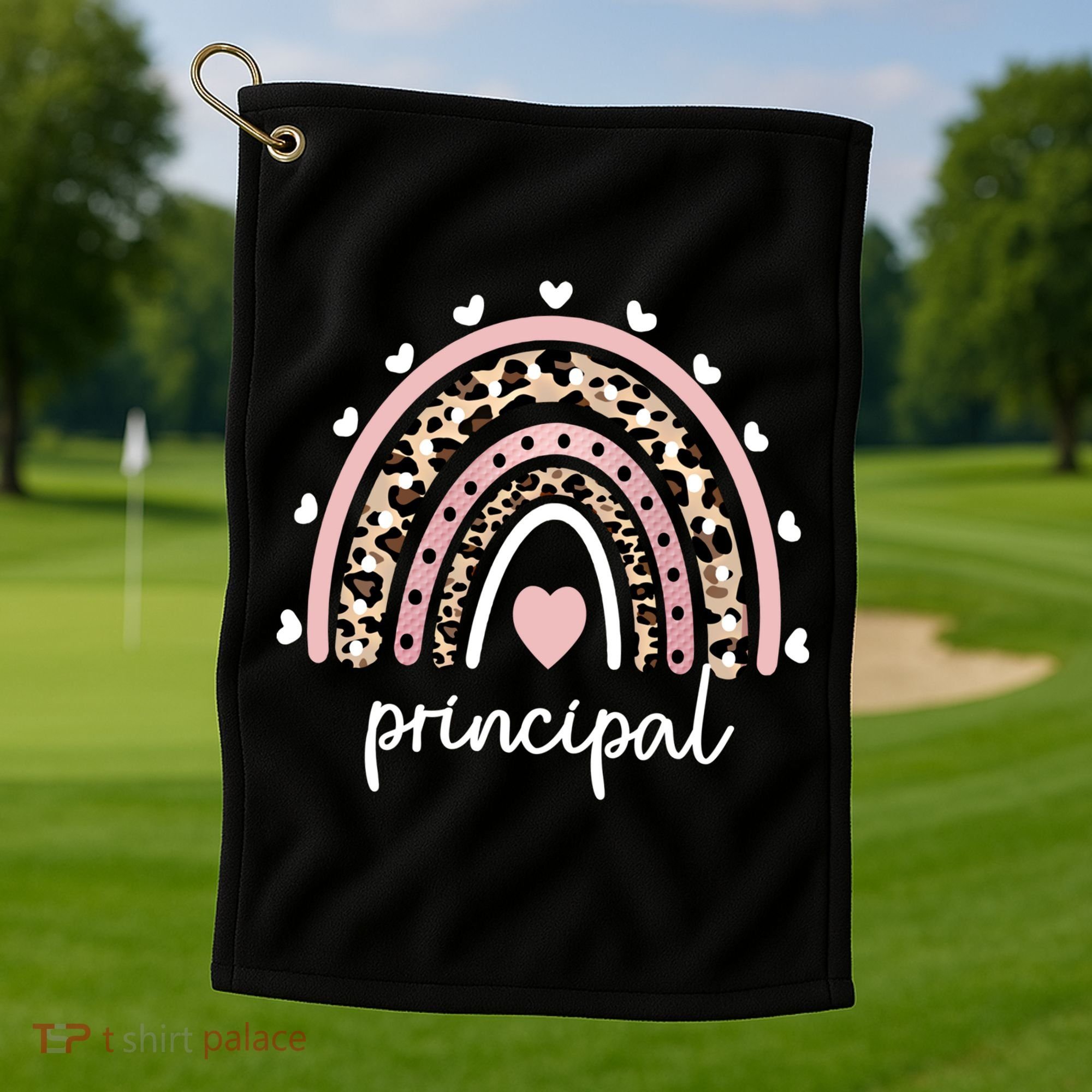 Principal Rainbow Appreciation School Principal Gift Golf Towel