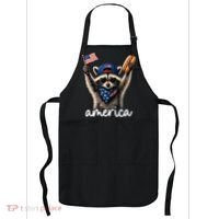 Patriotic Raccoon America Flag Hot Dog Celebration Apron thumb 0