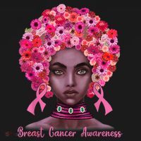 Pink Ribbon Afro Flowers Hair Black Queen Breast Cancer Women's Tank Top thumb 5