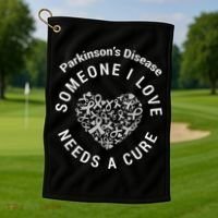 Parkinson's Raise Awareness Need Cure Love Family Support Golf Towel thumb 1