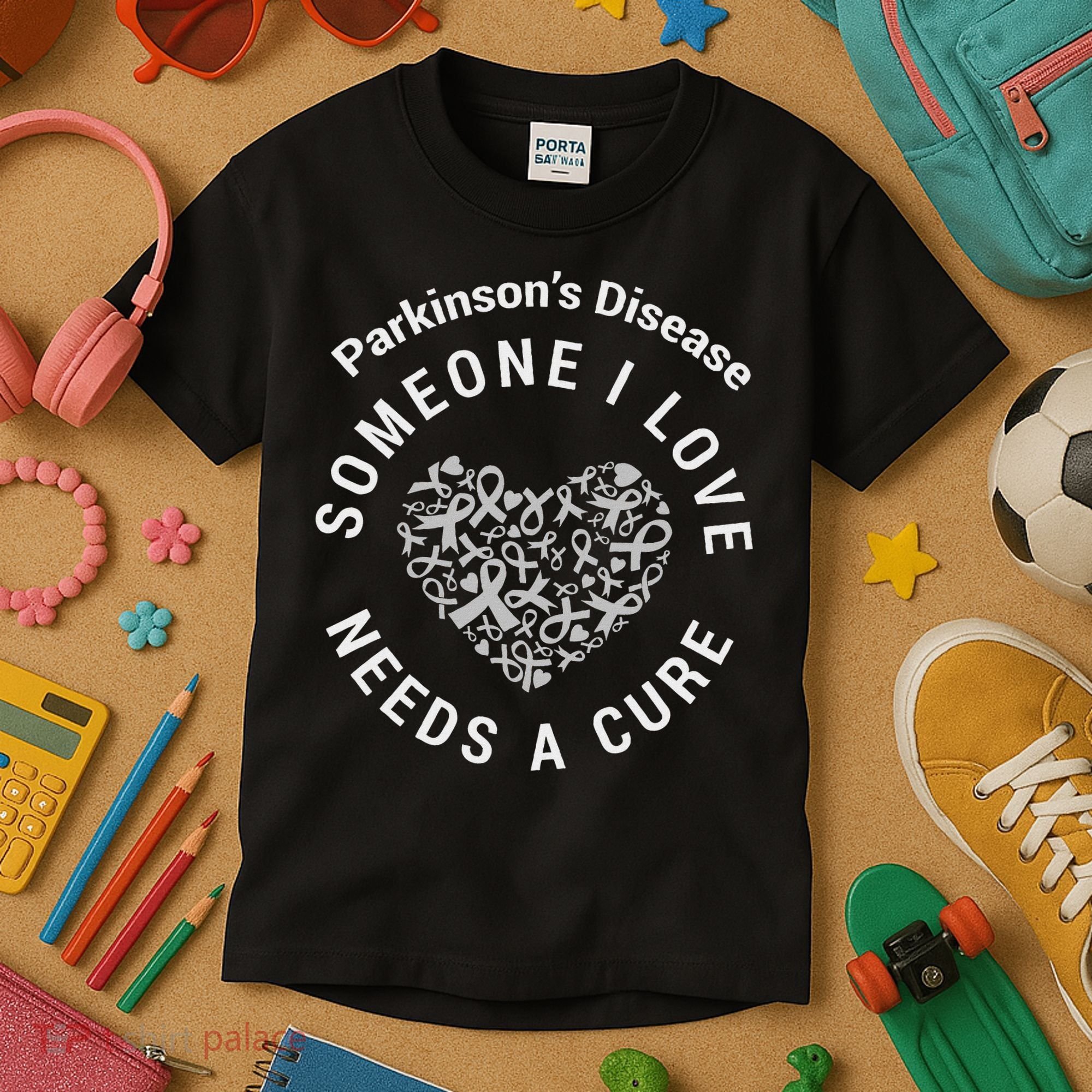 Parkinson's Raise Awareness Need Cure Love Family Support Kids T-Shirt