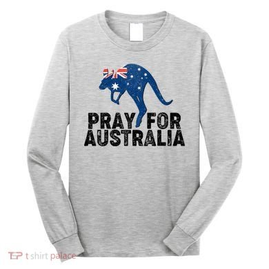 Pray for Australia Kangaroo Australian Flag Long Sleeve Shirt