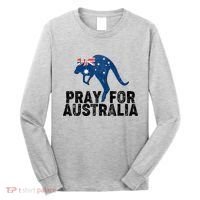 Pray for Australia Kangaroo Australian Flag Long Sleeve Shirt thumb 0
