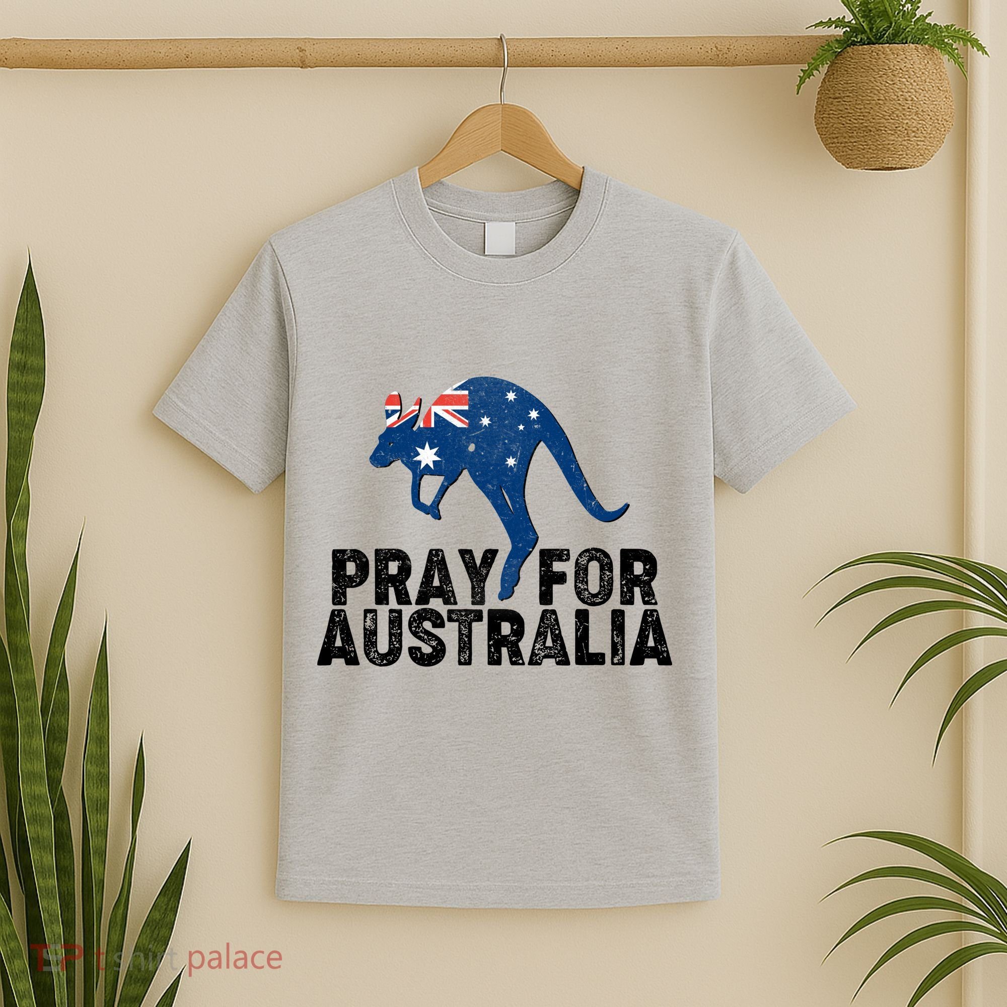 Pray for Australia Kangaroo Australian Flag T-Shirt