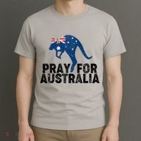Pray for Australia Kangaroo Australian Flag T-Shirt thumb 3