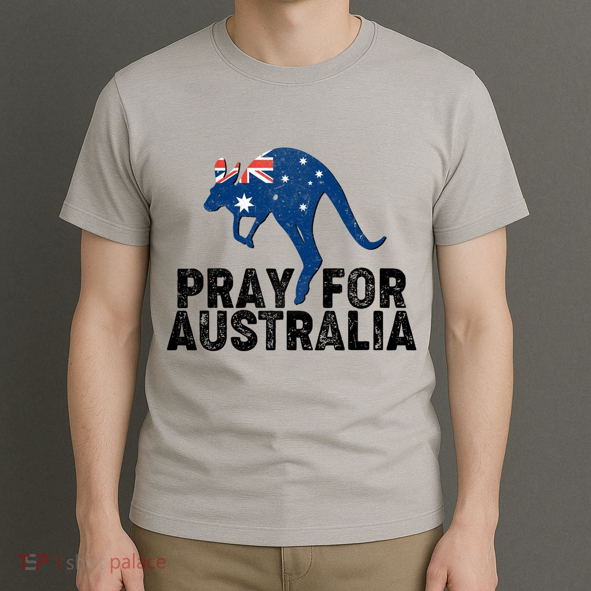 Pray for Australia Kangaroo Australian Flag T-Shirt