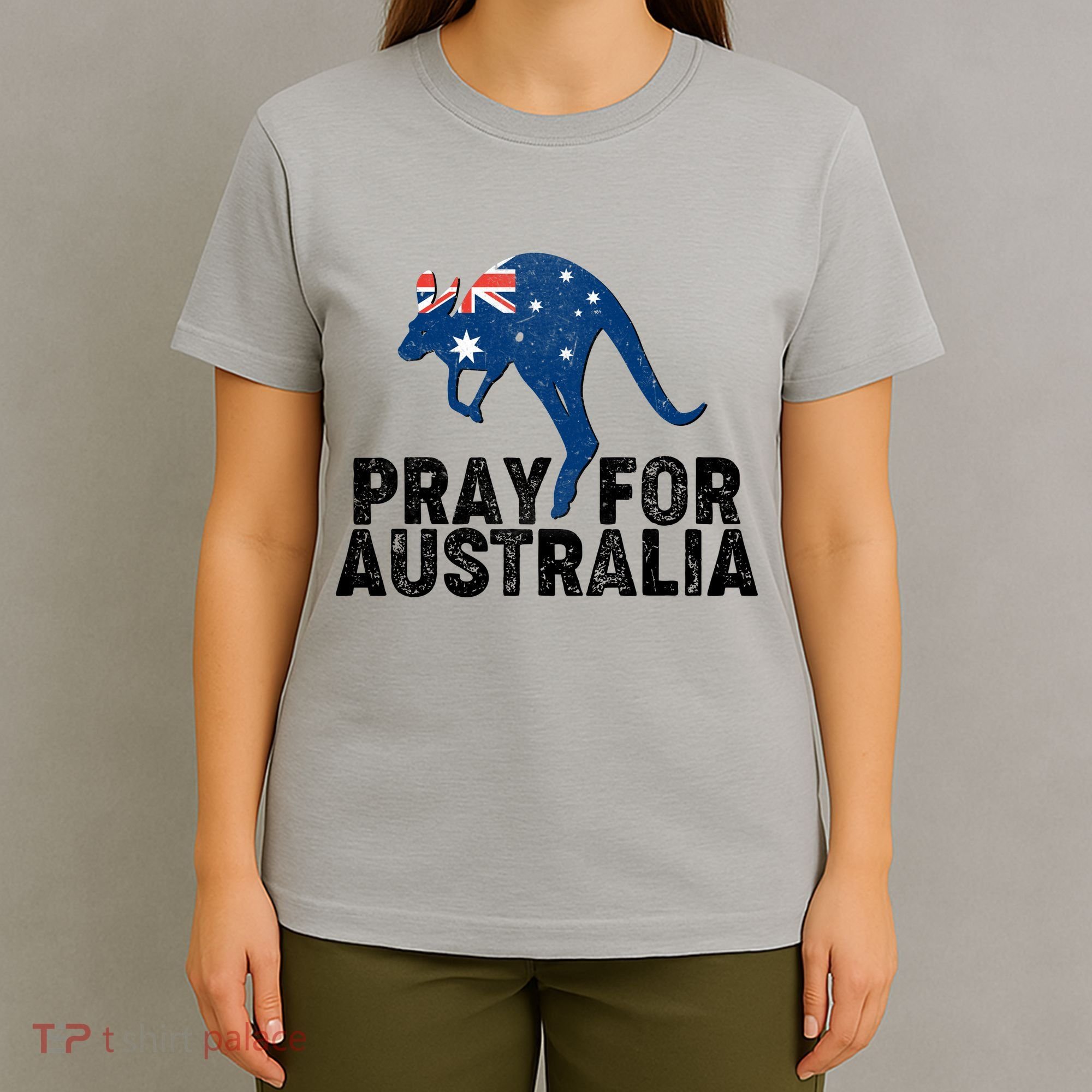 Pray for Australia Kangaroo Australian Flag T-Shirt