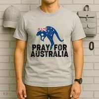 Pray for Australia Kangaroo Australian Flag T-Shirt thumb 6