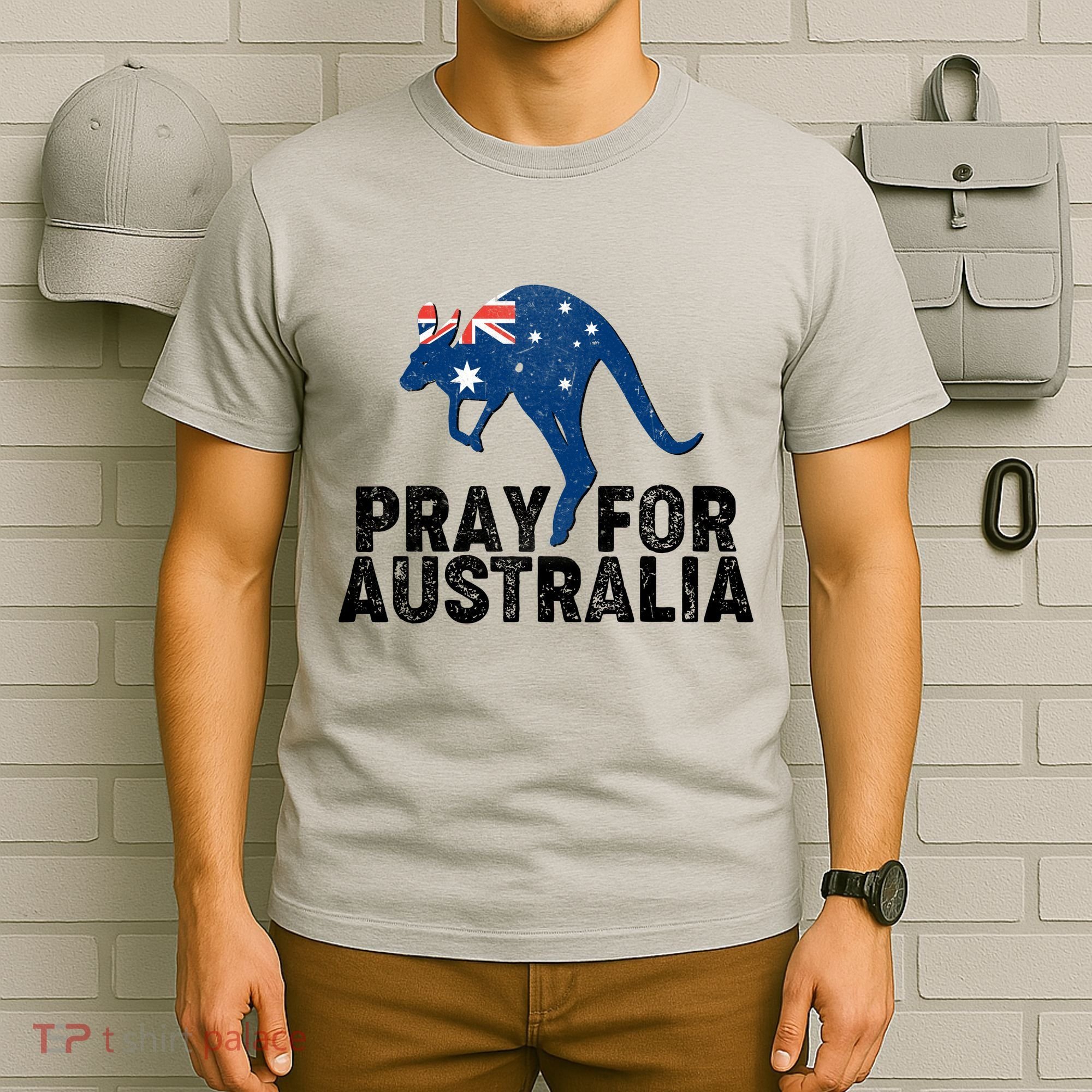 Pray for Australia Kangaroo Australian Flag T-Shirt