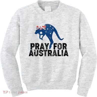 Pray for Australia Kangaroo Australian Flag Kids Sweatshirt