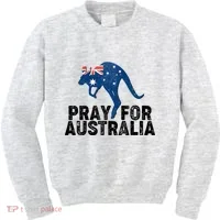 Pray for Australia Kangaroo Australian Flag Kids Sweatshirt thumb 0