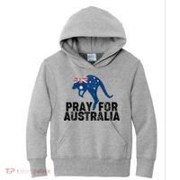 Pray for Australia Kangaroo Australian Flag Kids Hoodie thumb 0