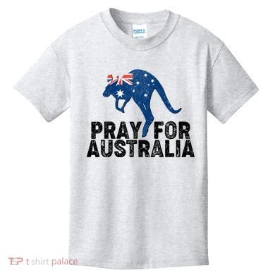 Pray for Australia Kangaroo Australian Flag Kids T-Shirt
