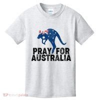 Pray for Australia Kangaroo Australian Flag Kids T-Shirt thumb 0