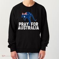 Pray for Australia Kangaroo Australian Flag Women's Sweatshirt thumb 0