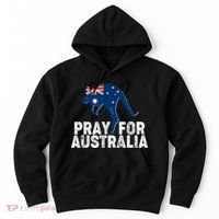 Pray for Australia Kangaroo Australian Flag Hoodie thumb 0