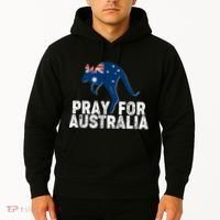 Pray for Australia Kangaroo Australian Flag Hoodie thumb 2