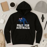 Pray for Australia Kangaroo Australian Flag Hoodie thumb 3